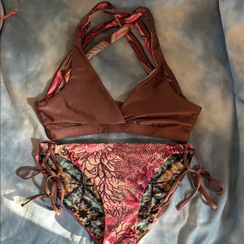Maaji Brown and Pink Women's Swim Set